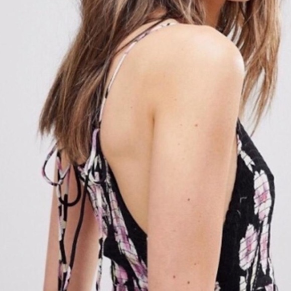 Free People Black Garden Party Floral Maxi Dress NWOT - Picture 7 of 15